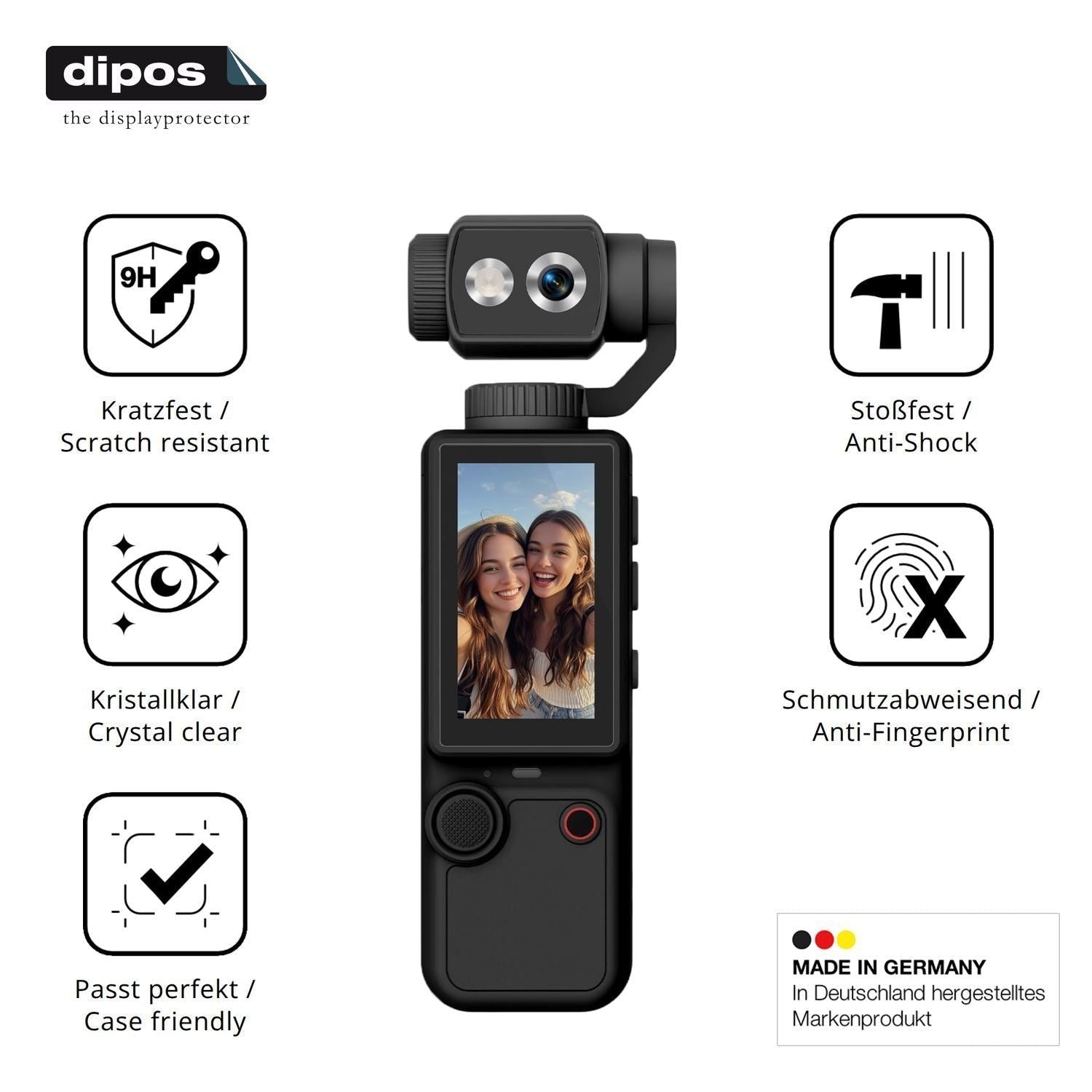 2x 9H Schutzfolie für FIRE BULL Action Cam 1.9 Zol (7)