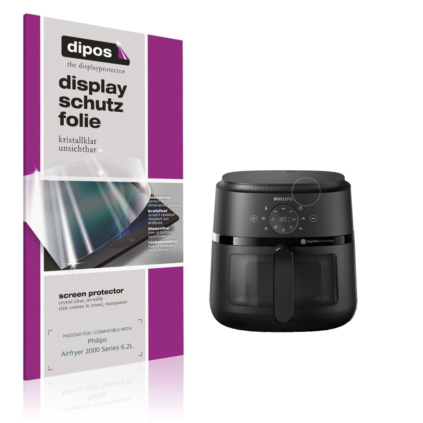 2x Schutzfolie klar für Philips Airfryer 2000 Seri (1)