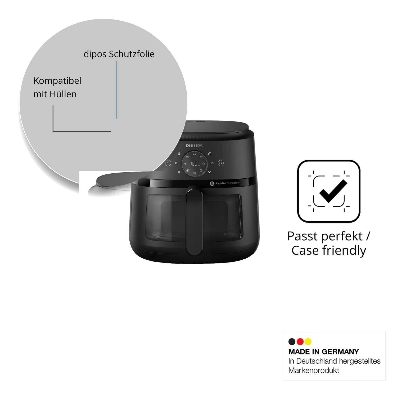 2x Schutzfolie klar für Philips Airfryer 2000 Seri (6)