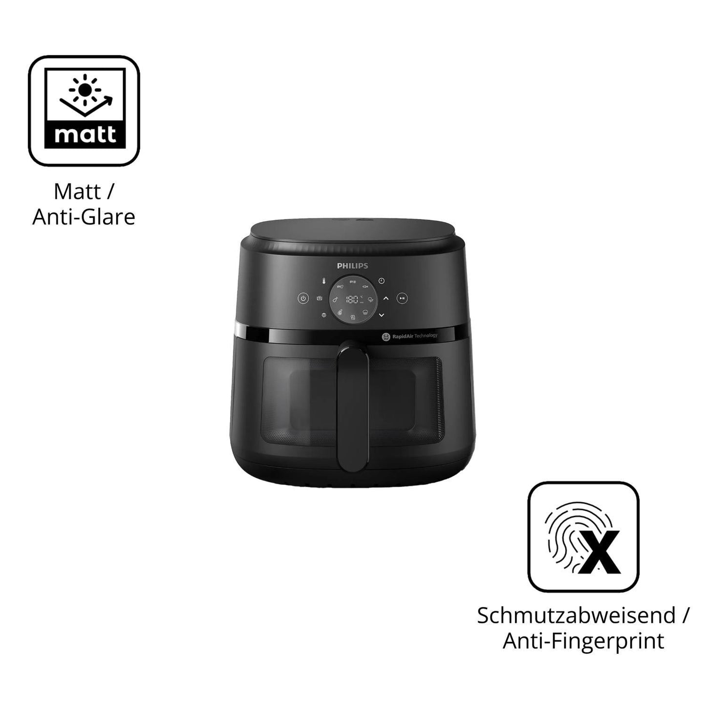 2x Schutzfolie matt für Philips Airfryer 2000 Seri (5)