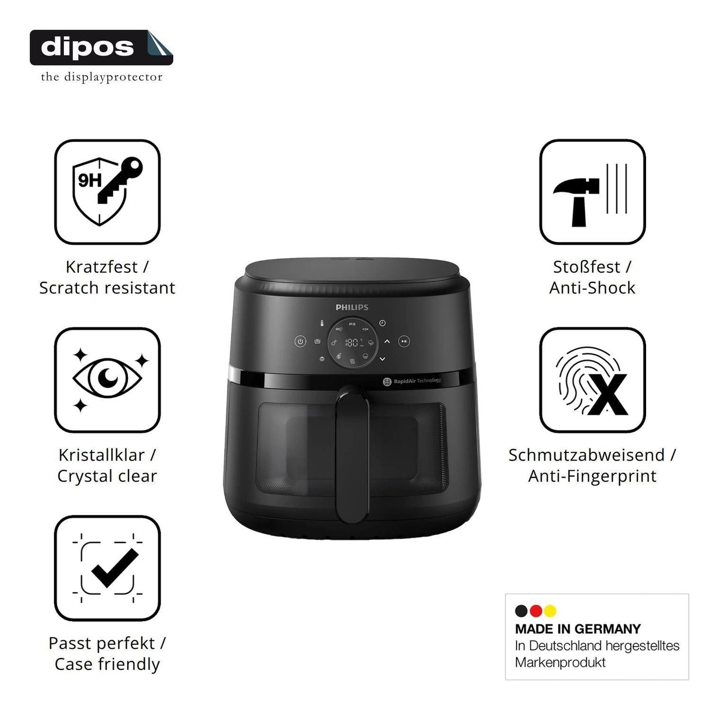 2x 9H Schutzfolie für Philips Airfryer 2000 Series (7)