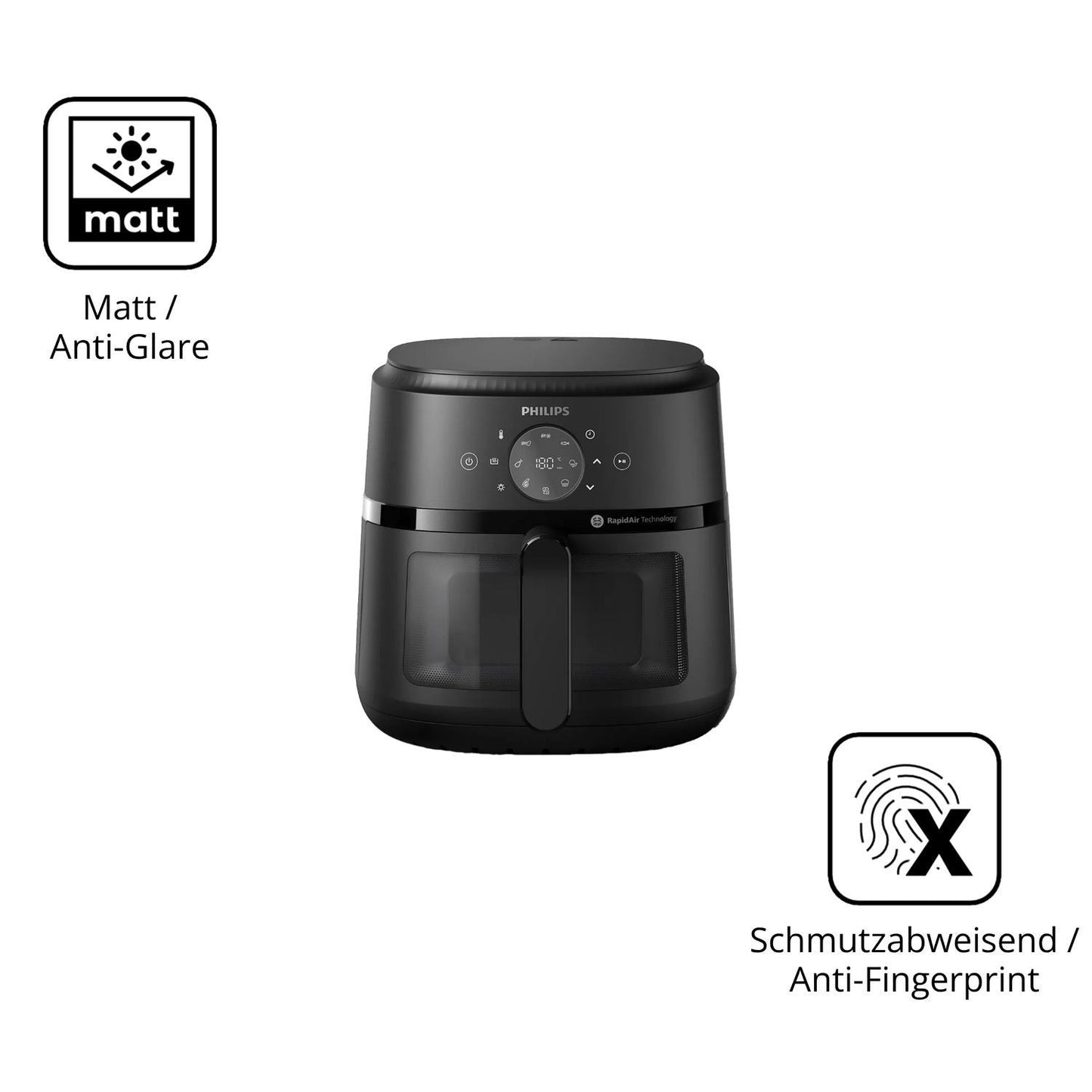 2x 9H Schutzfolie matt für Philips Airfryer 2000 S (5)
