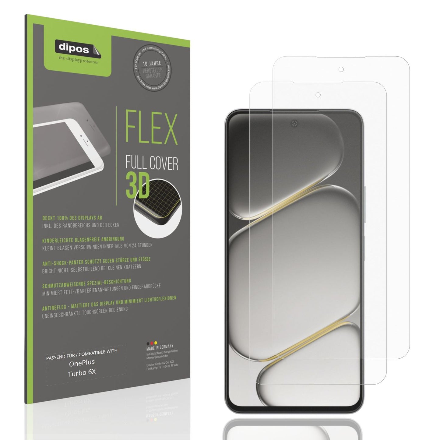 2x Full Cover Schutzfolie matt für OnePlus Turbo 6 (1)