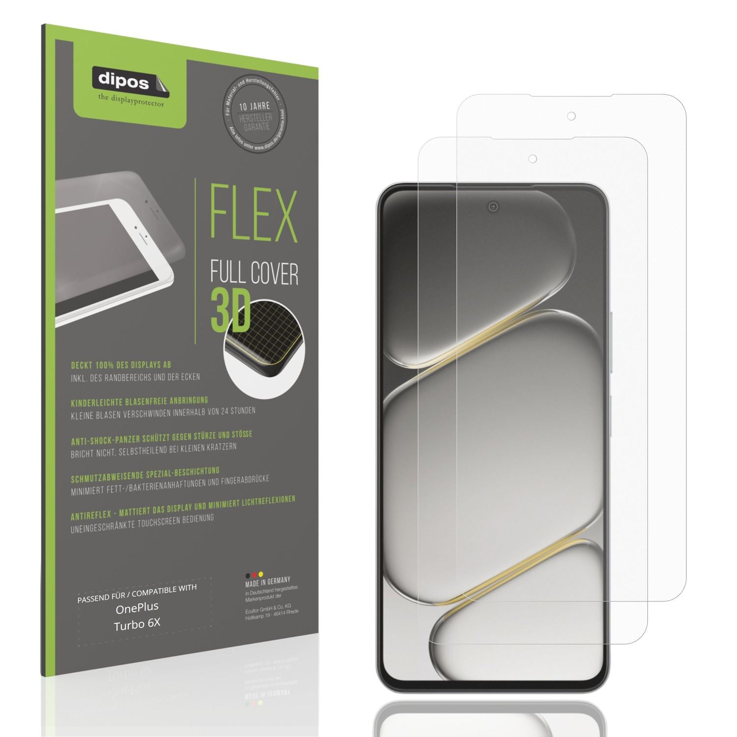 2x Full Cover Schutzfolie matt für OnePlus Turbo 6 (1)