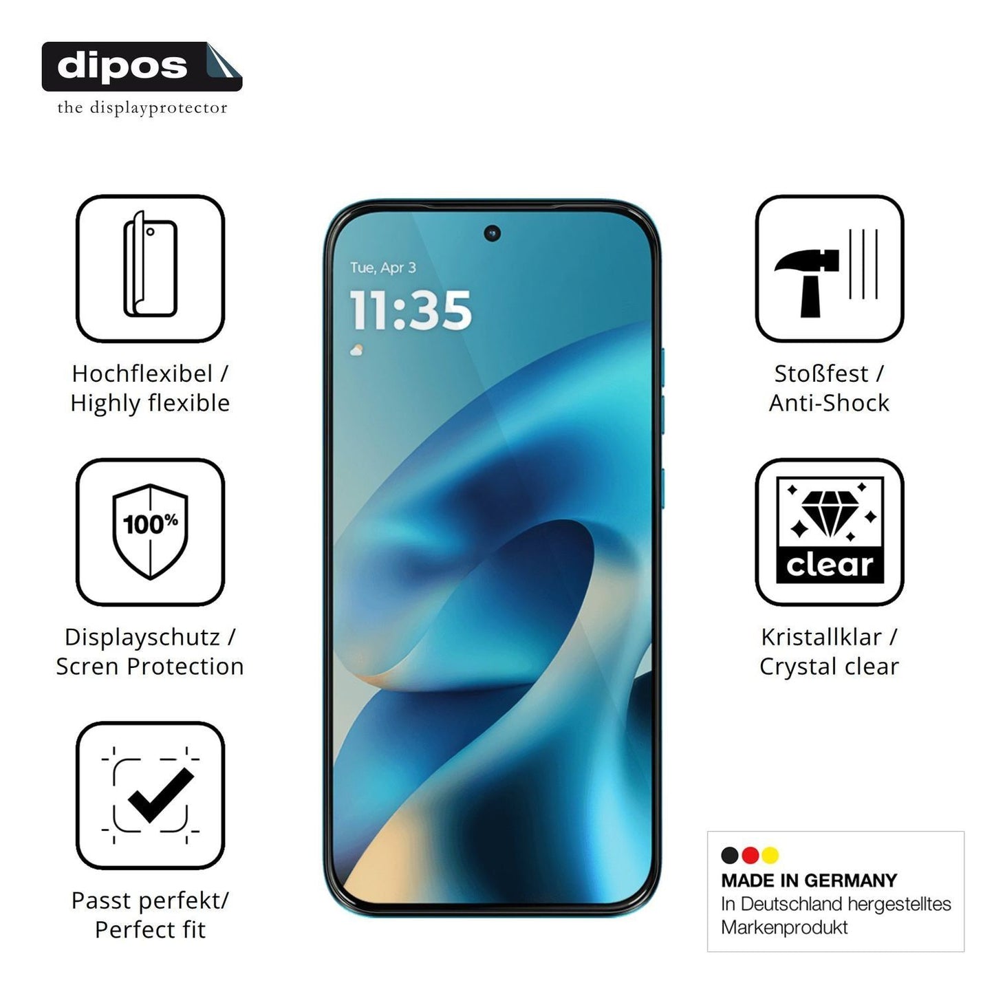 2x 3D Full Cover Schutzfolie für Motorola Moto G M (7)