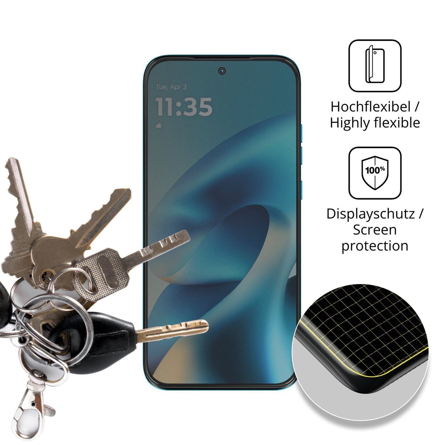 Full Cover Privacy Blickschutzfolie für Motorola M (3)