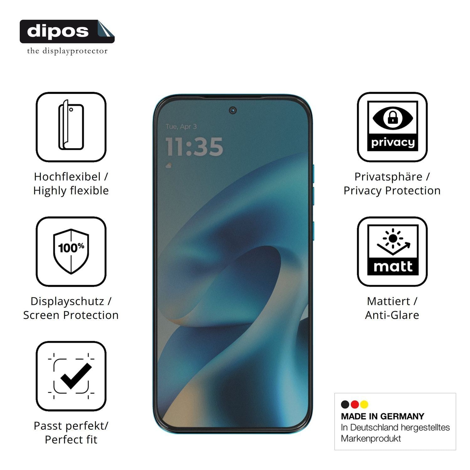 Full Cover Privacy Blickschutzfolie für Motorola M (5)