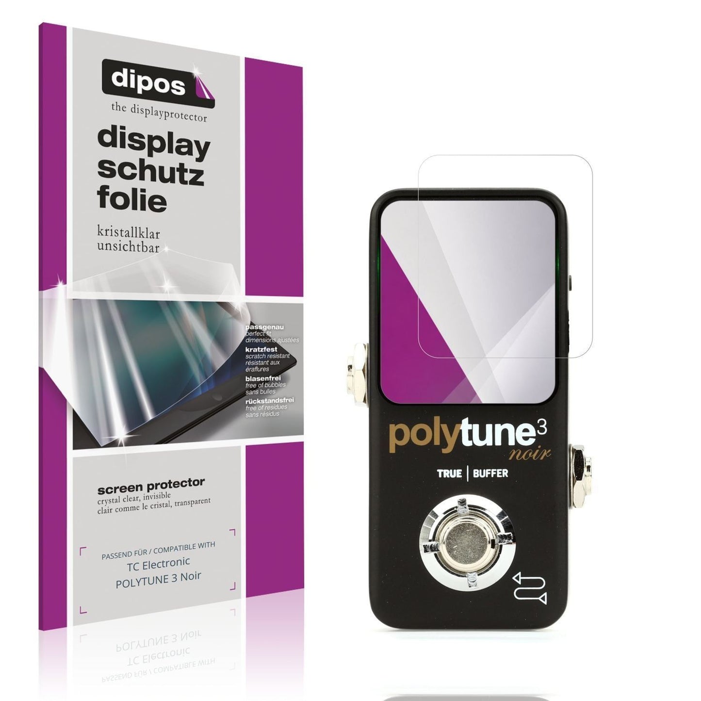 4x Schutzfolie klar für TC Electronic POLYTUNE 3 N (1)
