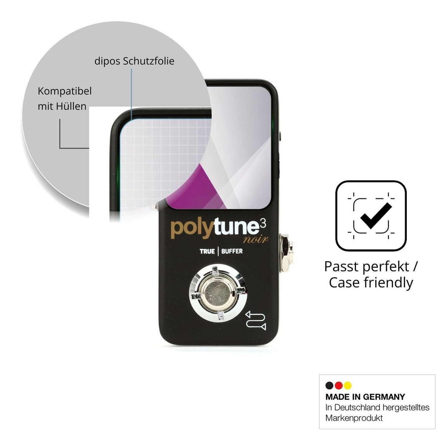 4x Schutzfolie klar für TC Electronic POLYTUNE 3 N (6)