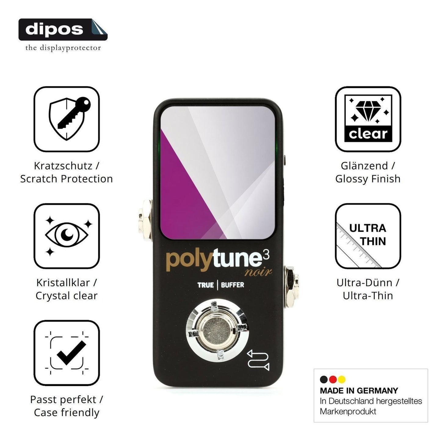 4x Schutzfolie klar für TC Electronic POLYTUNE 3 N (7)