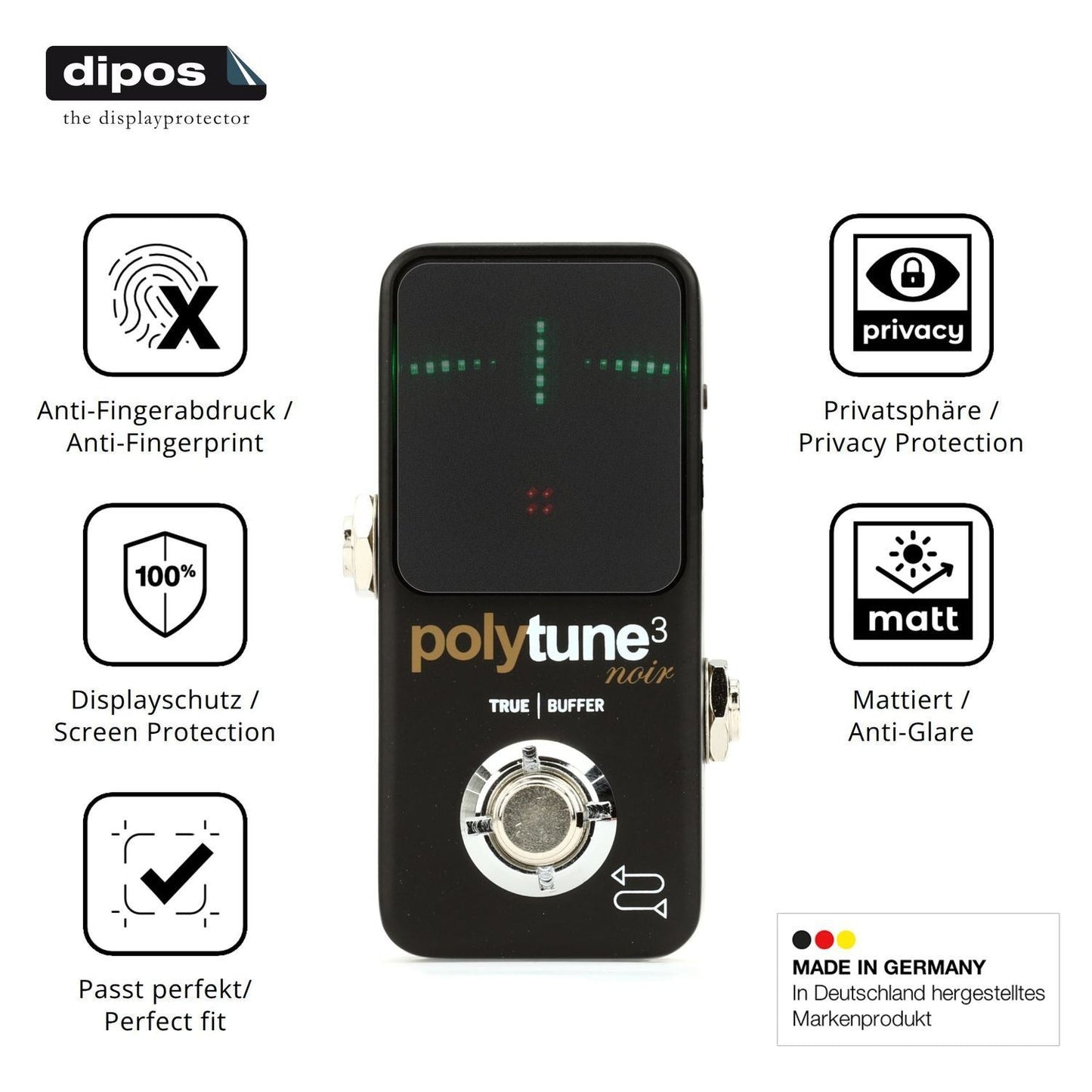 Blickschutzfolie für TC Electronic POLYTUNE 3 Noir (5)