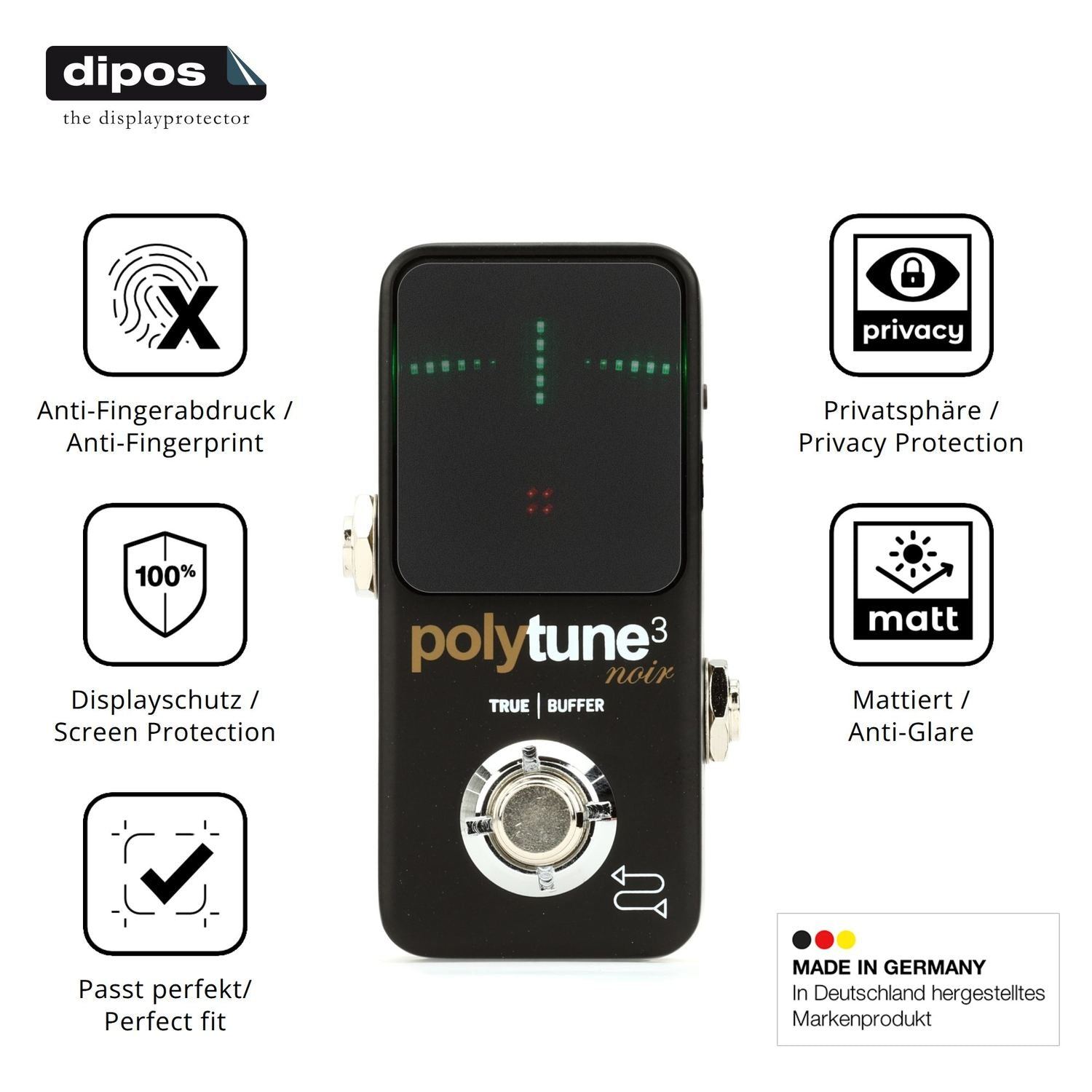 Blickschutzfolie für TC Electronic POLYTUNE 3 Noir (5)
