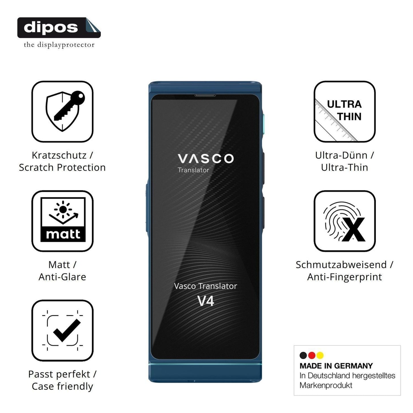 4x Schutzfolie matt für Vasco Translator V4 Displa (7)