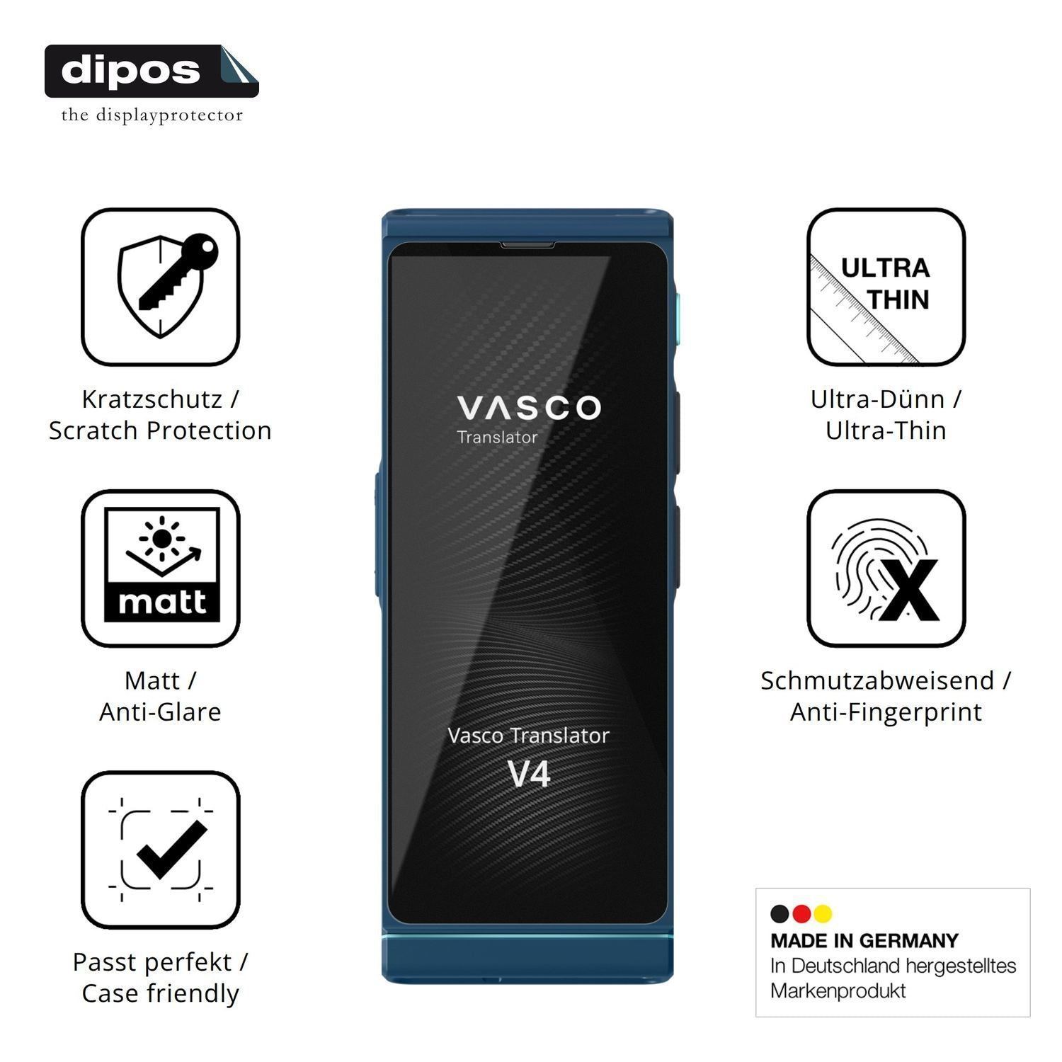 4x Schutzfolie matt für Vasco Translator V4 Displa (7)