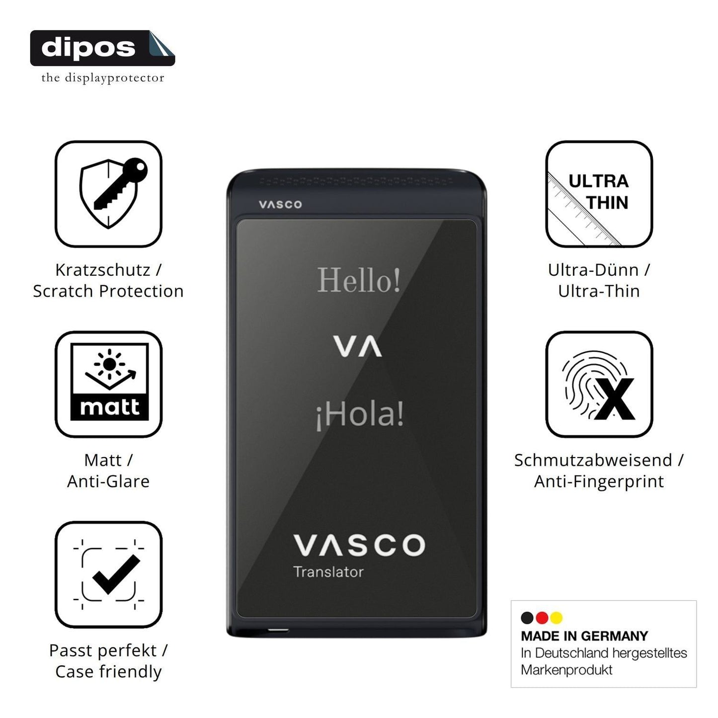 4x Schutzfolie matt für Vasco Translator Q1 Displa (7)