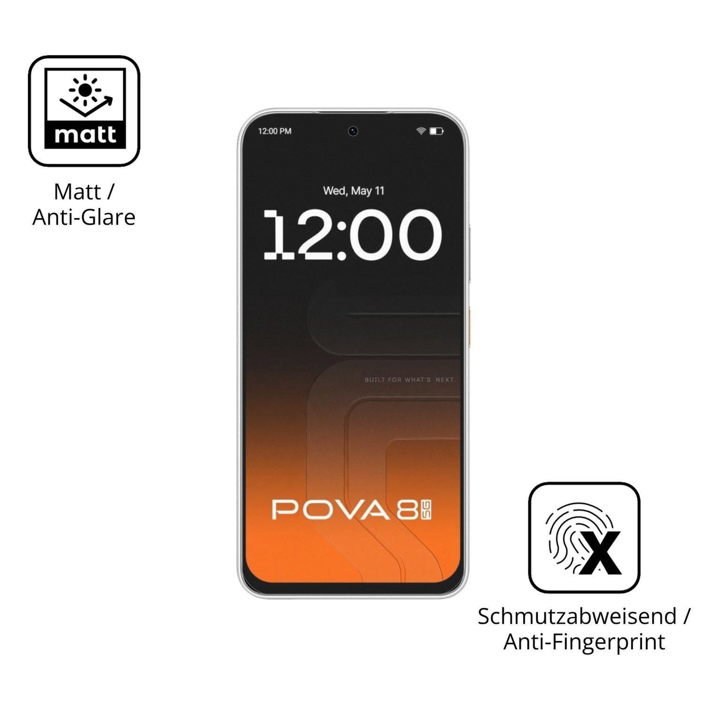 4x Schutzfolie matt für Tecno Pova 8 5G Display-Sc (5)