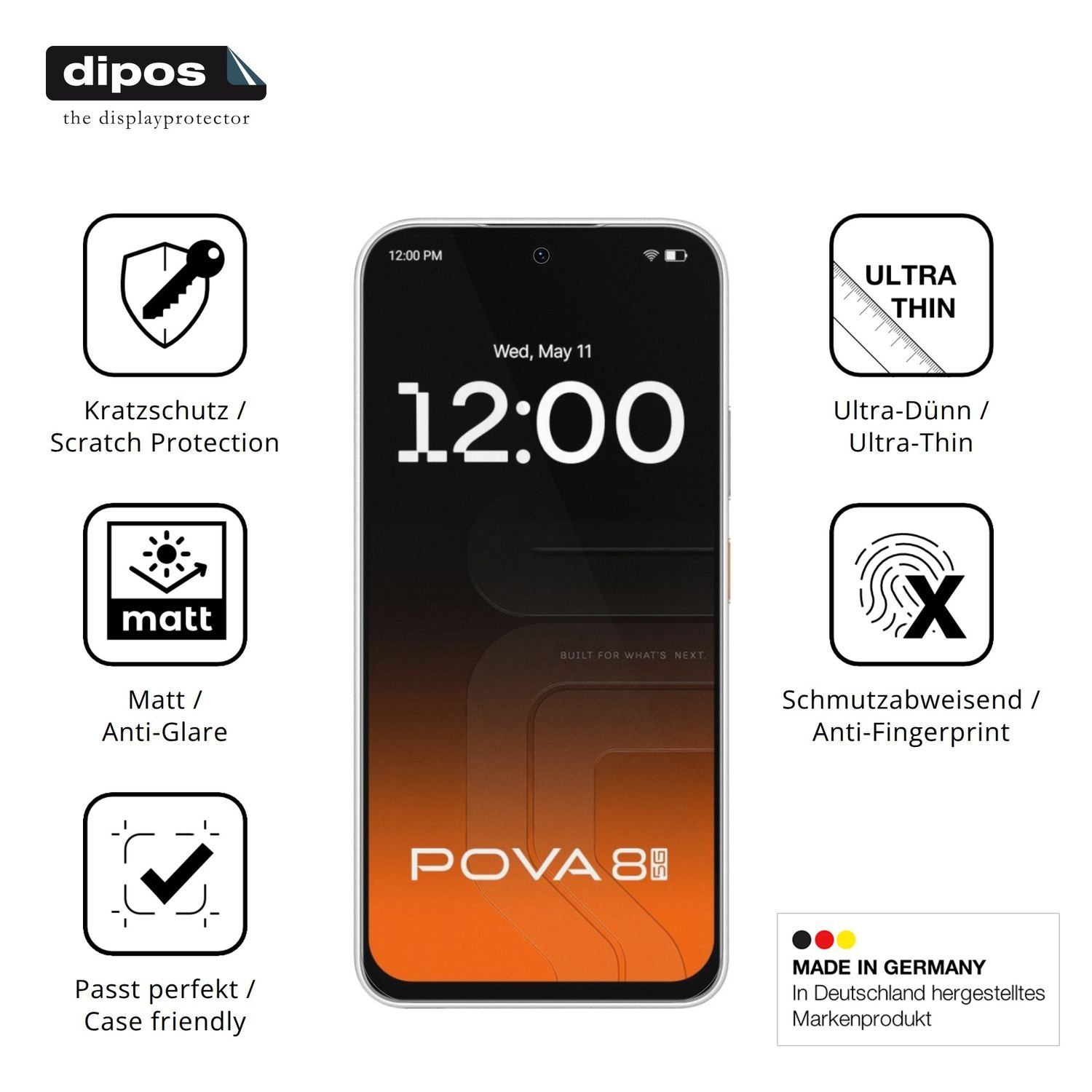4x Schutzfolie matt für Tecno Pova 8 5G Display-Sc (7)