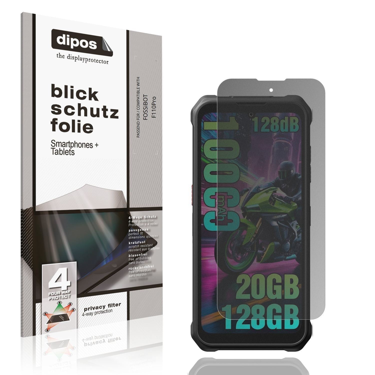 Blickschutzfolie für FOSSiBOT F110Pro matt Schutzf (1)