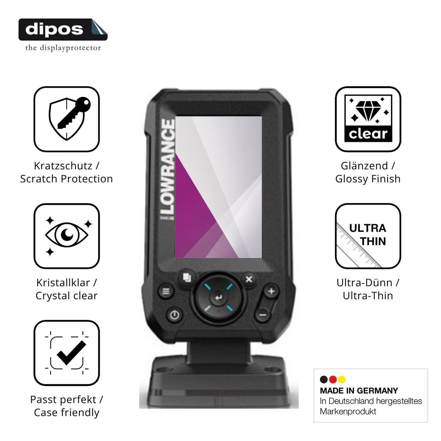 2x Schutzfolie klar für Lowrance Eagle 4 Display-S (7)