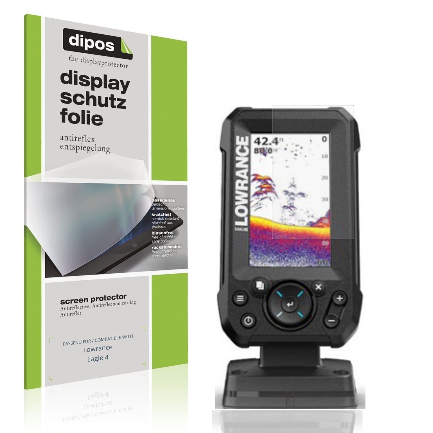 2x Schutzfolie matt für Lowrance Eagle 4 Display-S (1)