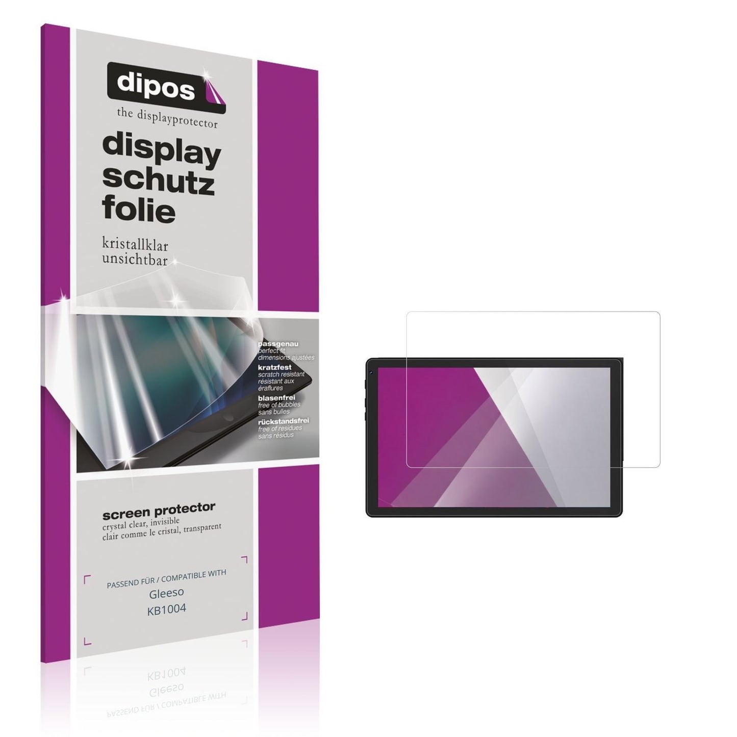 2x Schutzfolie klar für Gleeso KB1004 Display-Schu (1)