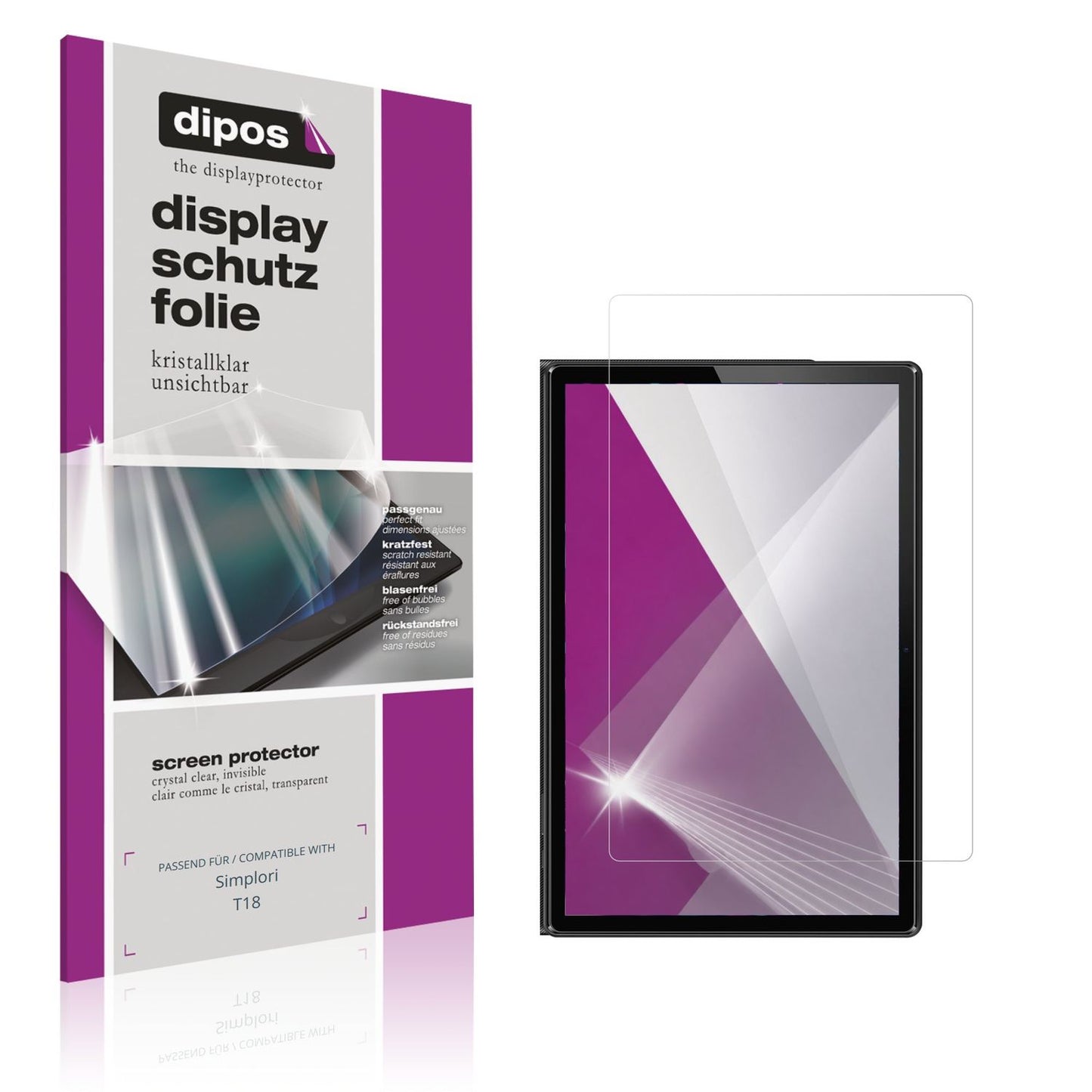 2x Schutzfolie klar für Simplori T18 Display-Schut (1)