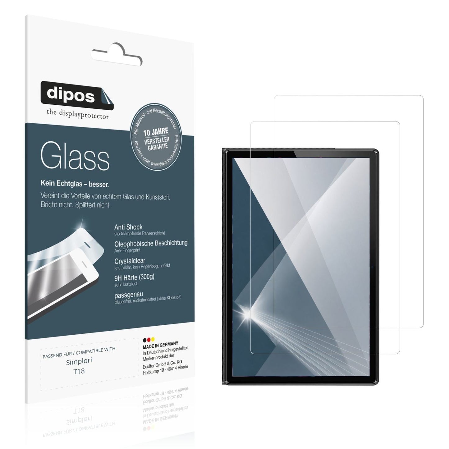 2x 9H Schutzfolie für Simplori T18 Panzerfolie (1)