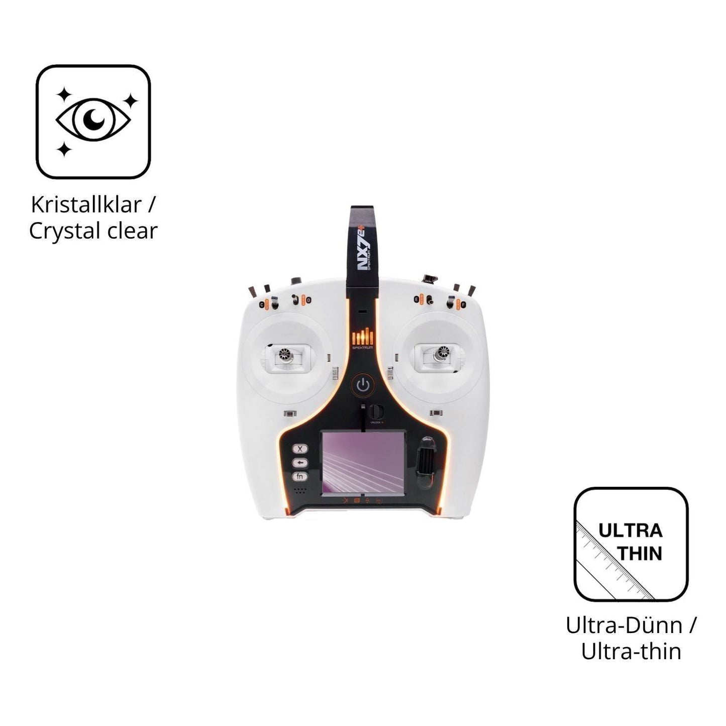 2x Schutzfolie klar für Spektrum NX7e Plus Display (5)