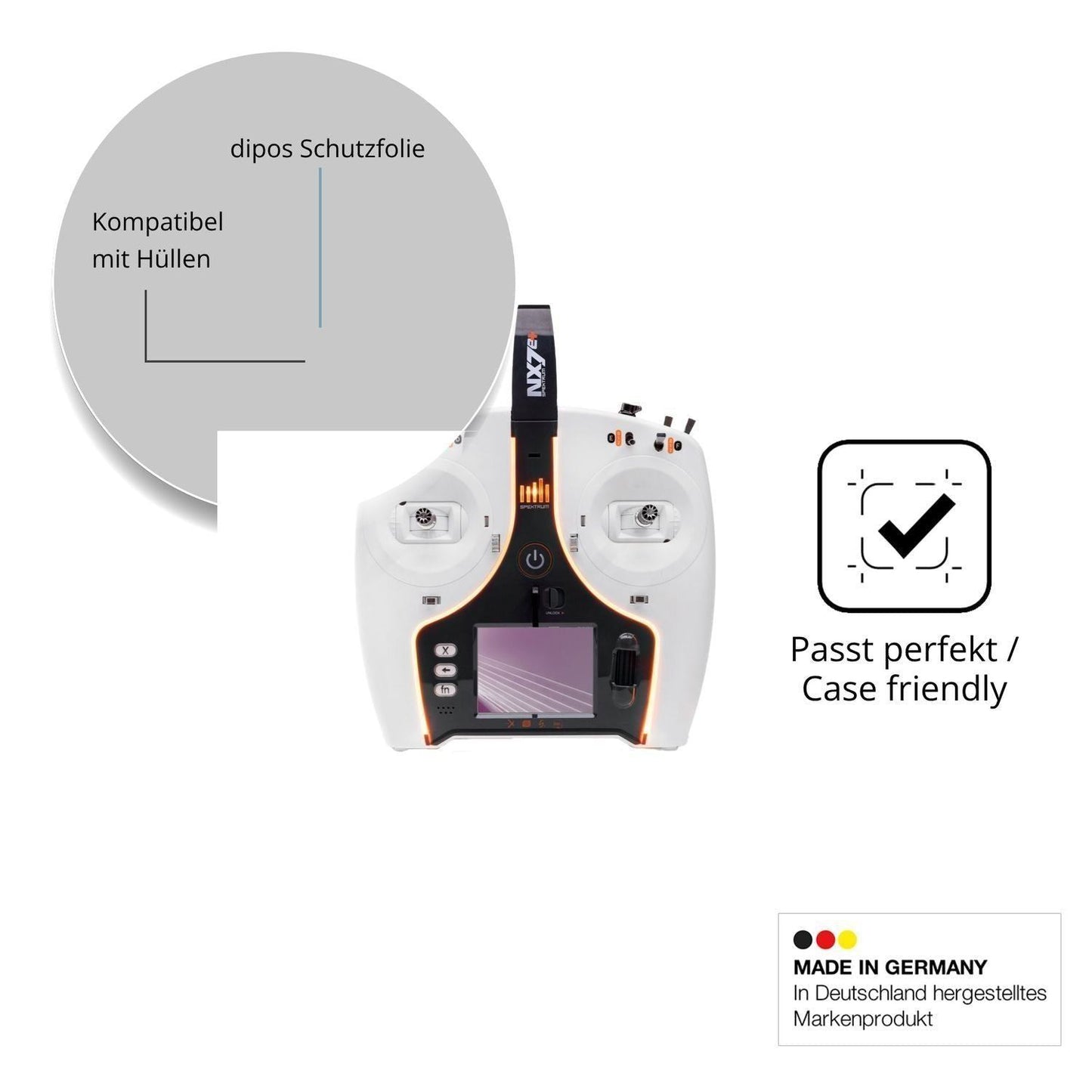 2x Schutzfolie klar für Spektrum NX7e Plus Display (7)