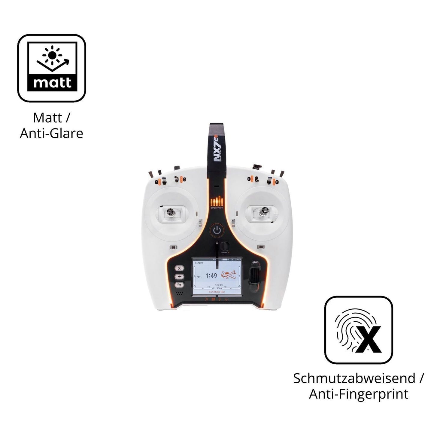 2x Schutzfolie matt für Spektrum NX7e Plus Display (5)