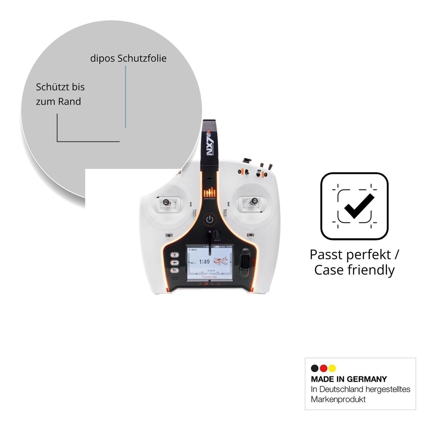 2x 9H Schutzfolie matt für Spektrum NX7e Plus Panz (6)