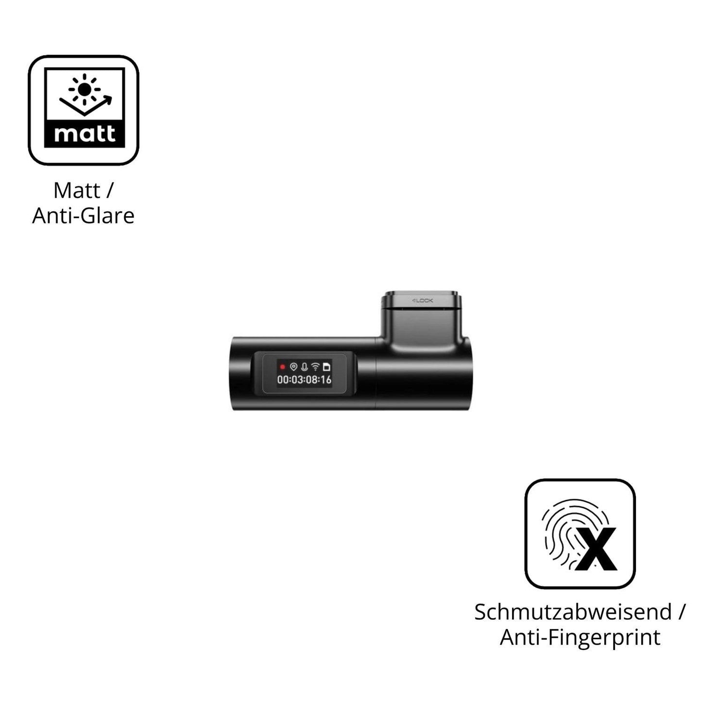 2x Schutzfolie matt für Azdome M330 Max Display-Sc (5)