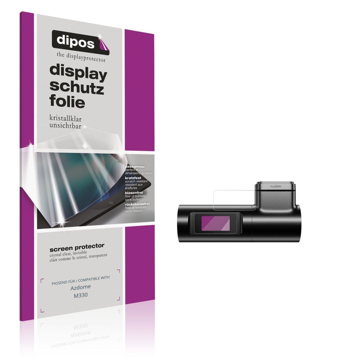 2x Schutzfolie klar für Azdome M330 Display-Schutz (1)