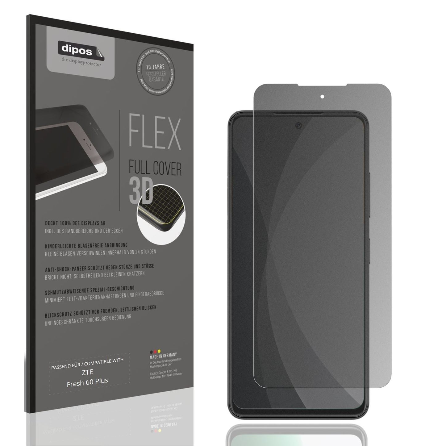 Full Cover Privacy Blickschutzfolie für ZTE Fresh  (1)