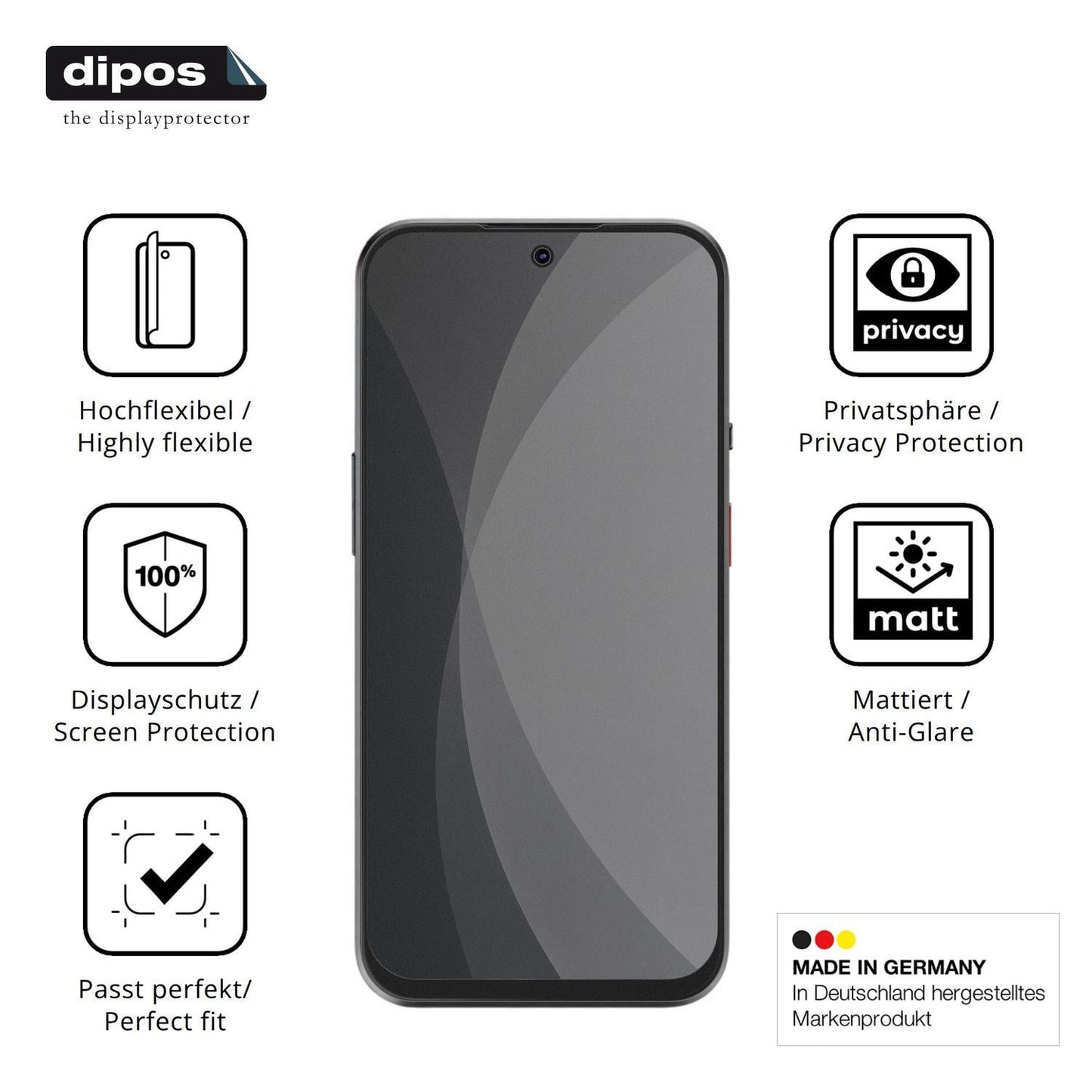 Full Cover Privacy Blickschutzfolie für ZTE Fresh  (5)