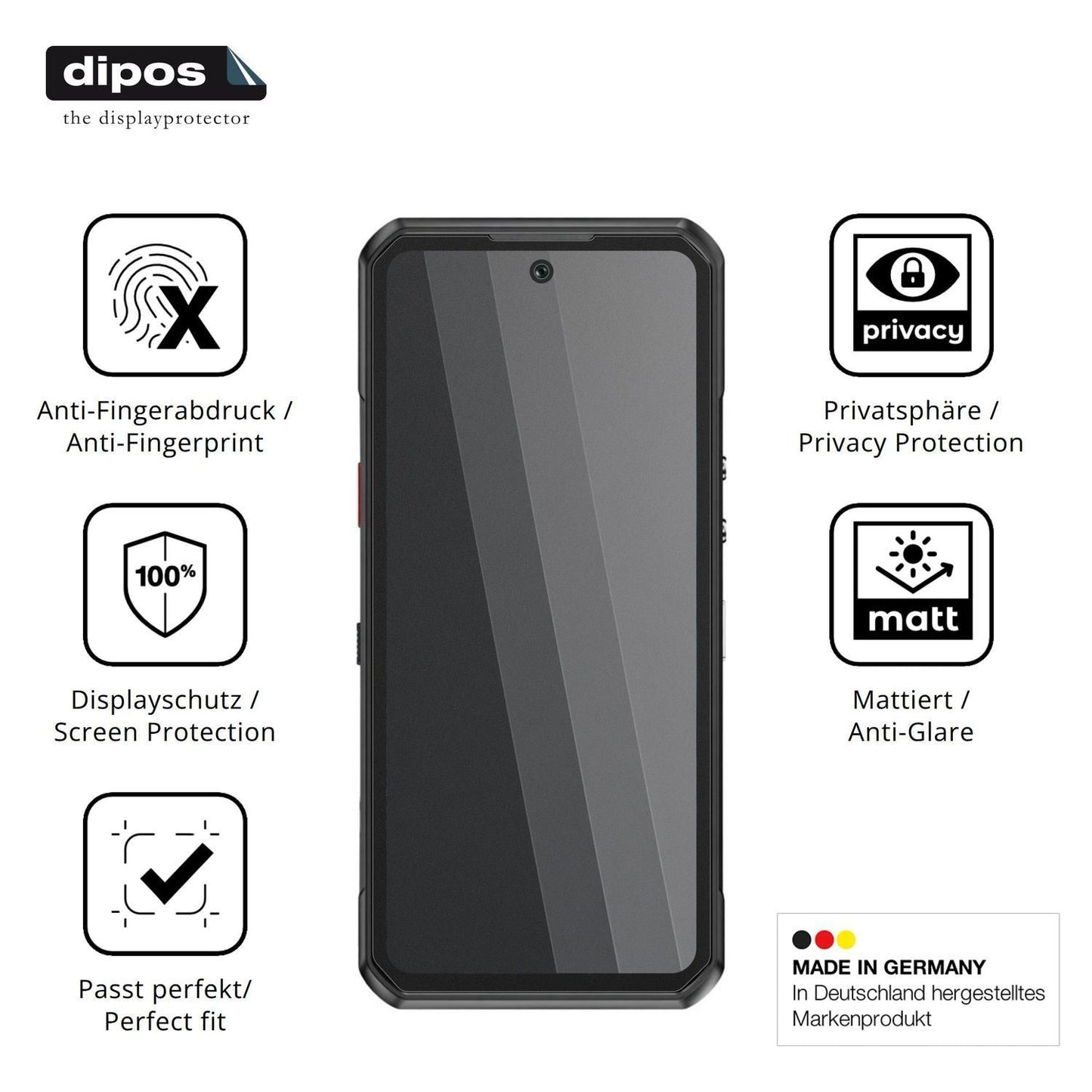 Blickschutzfolie für Oukitel WP500 Ultra matt Schu (5)