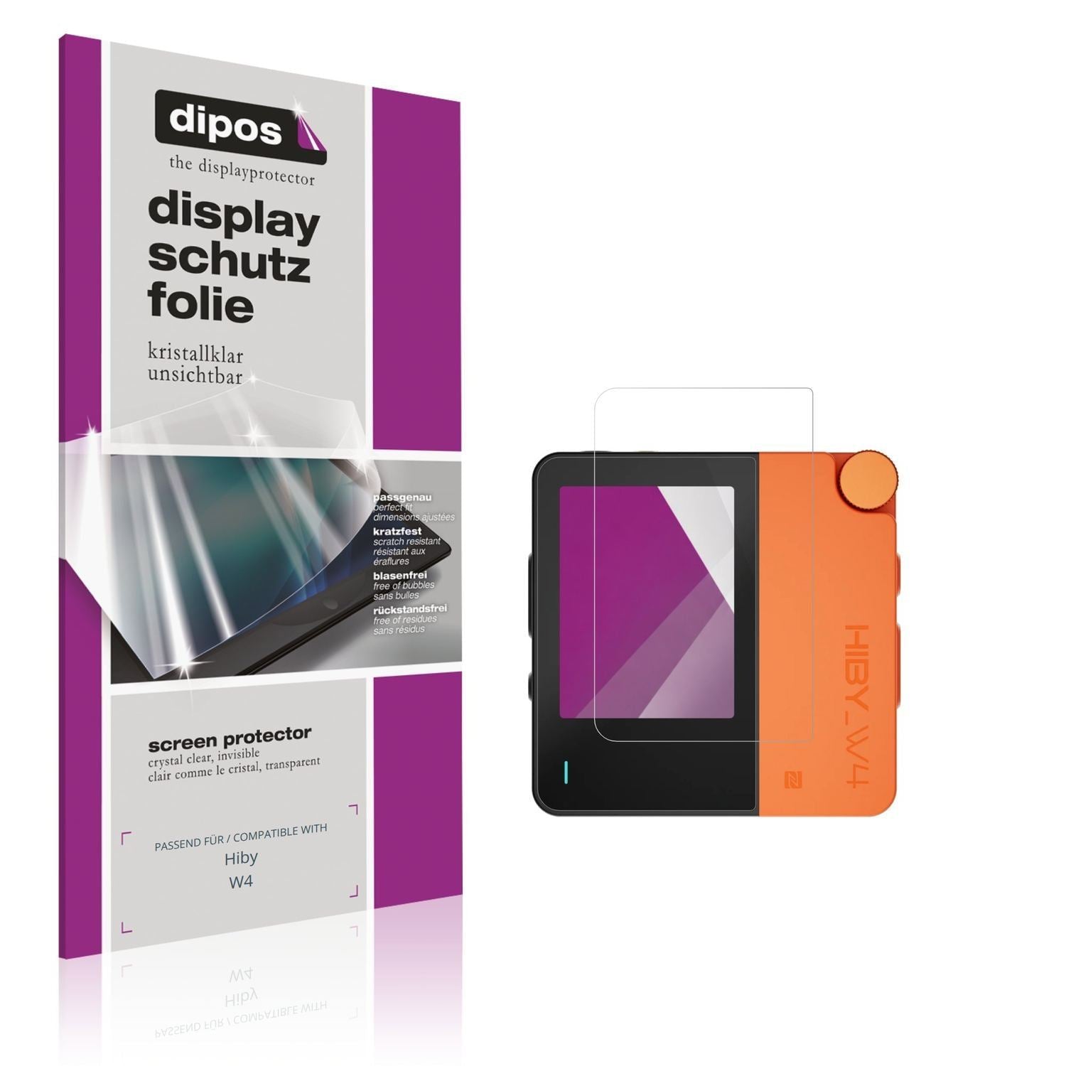 4x Schutzfolie klar für Hiby W4 Display-Schutzfoli (1)