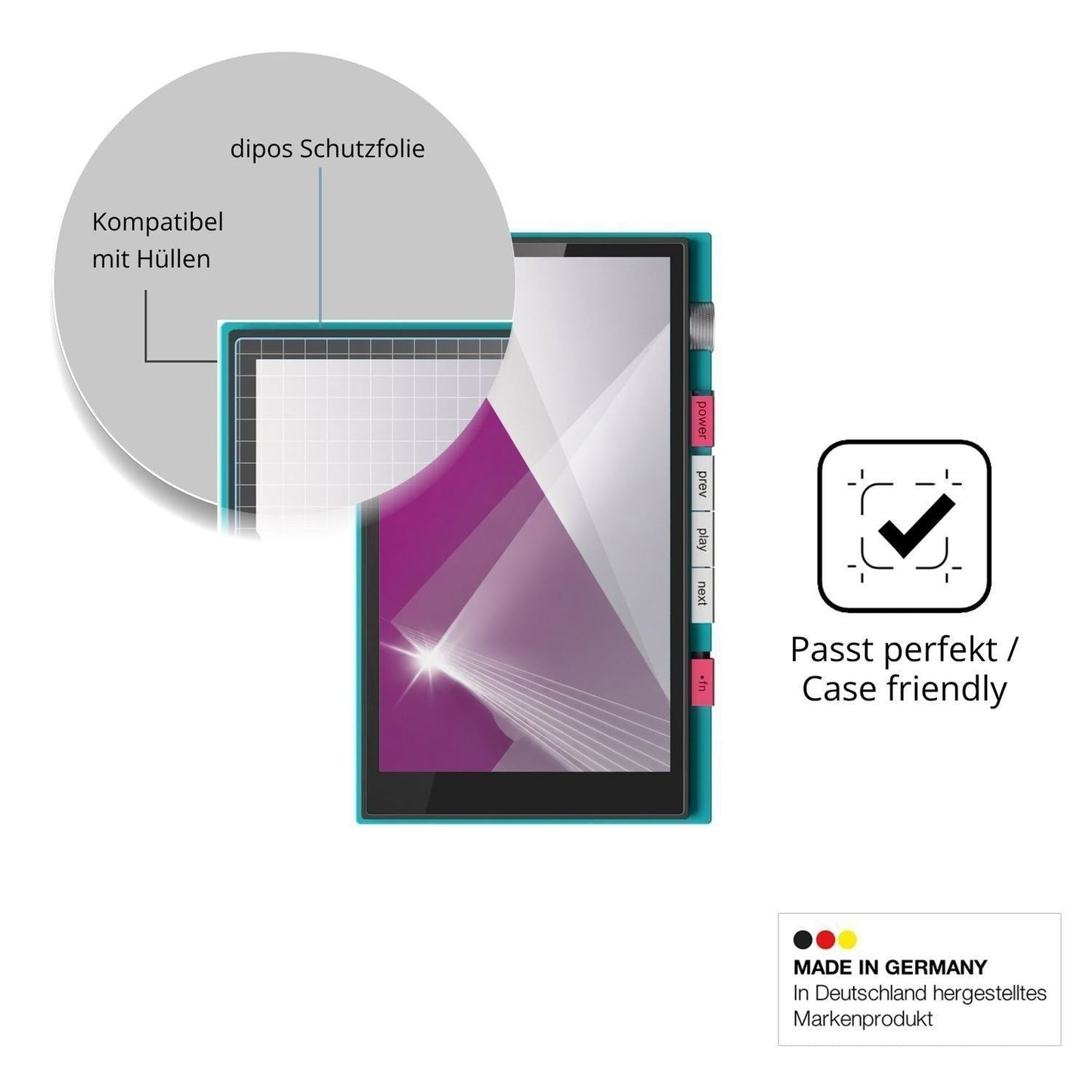 4x Schutzfolie klar für Hiby Digital M500 Display- (6)