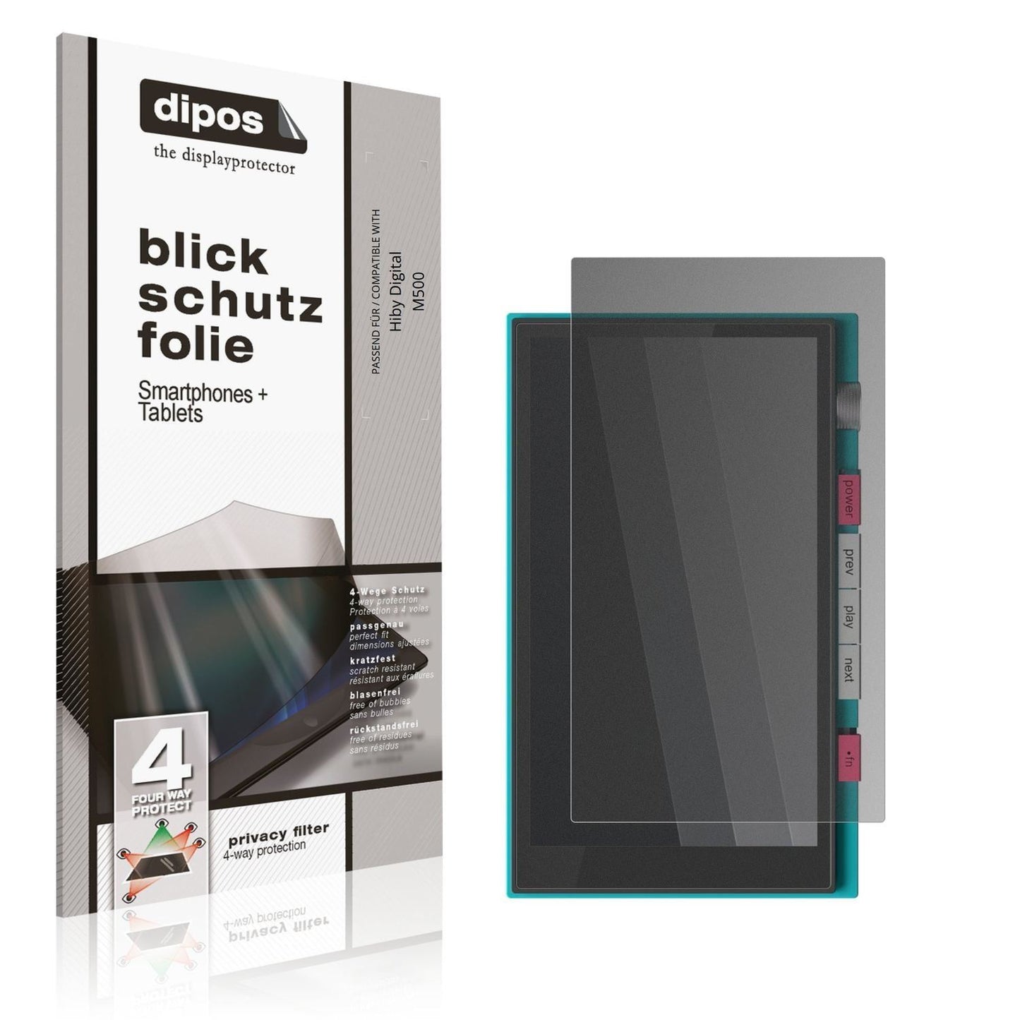 Blickschutzfolie für Hiby Digital M500 matt Schutz (1)
