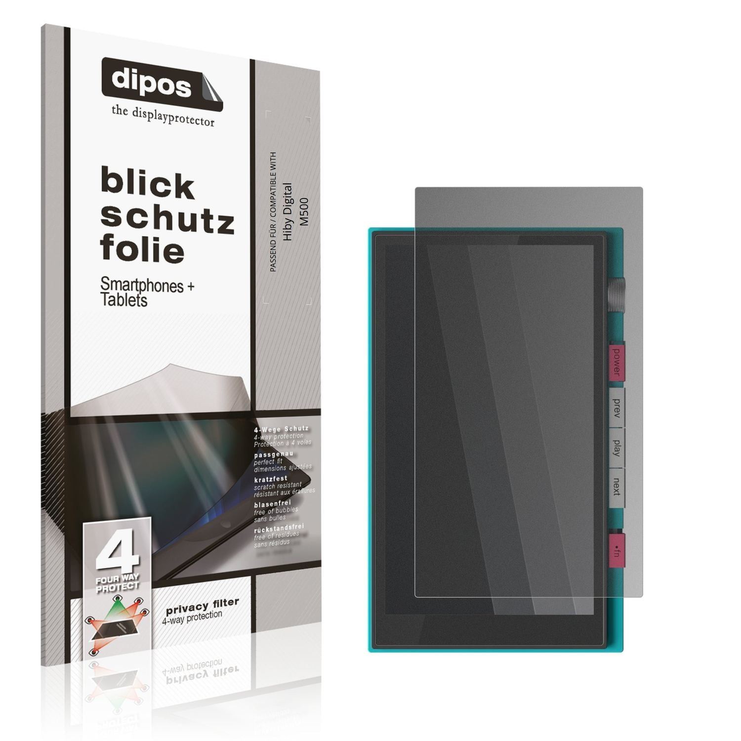 Blickschutzfolie für Hiby Digital M500 matt Schutz (1)
