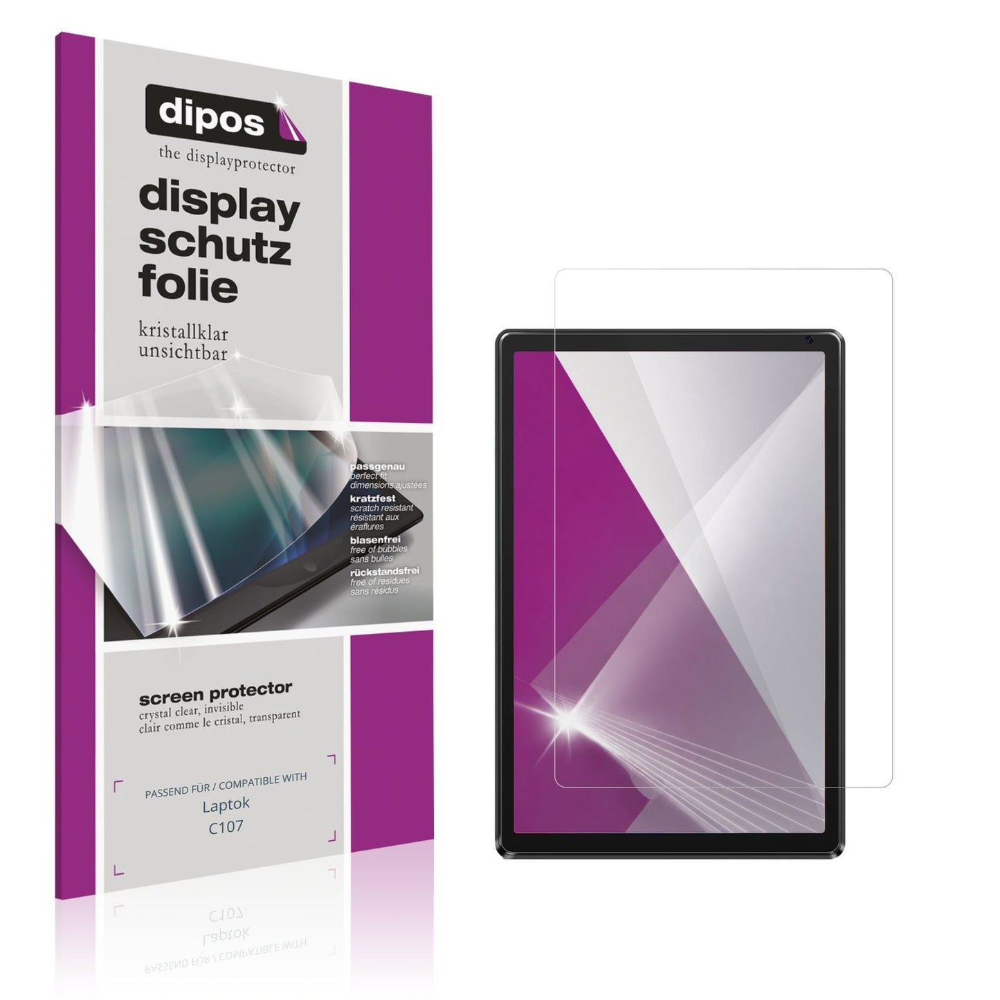 2x Schutzfolie klar für Laptok C107 Display-Schutz (1)