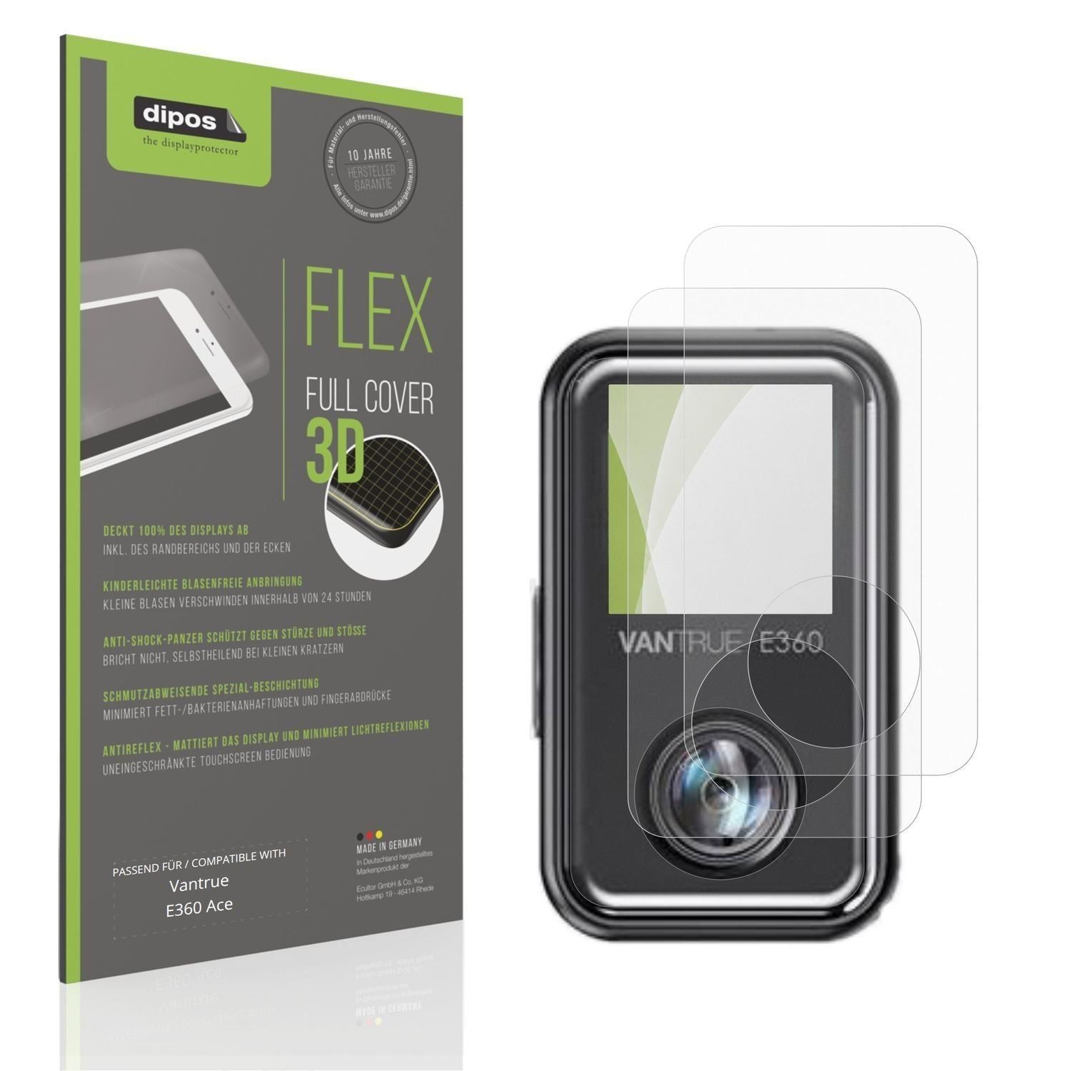2x Full Cover Schutzfolie matt für Vantrue E360 Ac (1)