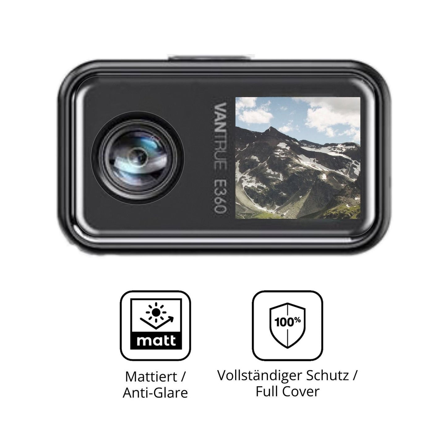 2x Full Cover Schutzfolie matt für Vantrue E360 Ac (5)