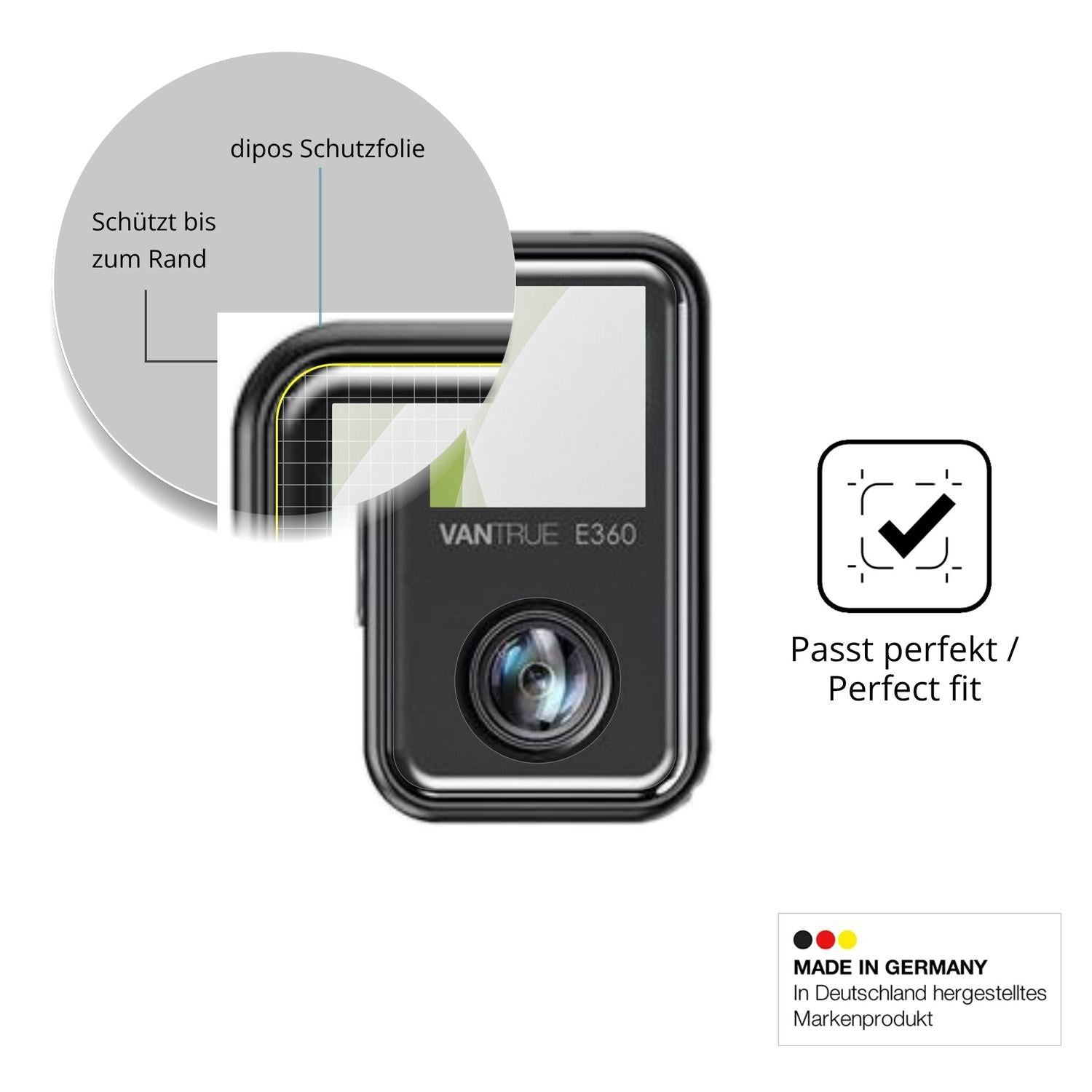 2x Full Cover Schutzfolie matt für Vantrue E360 Ac (6)