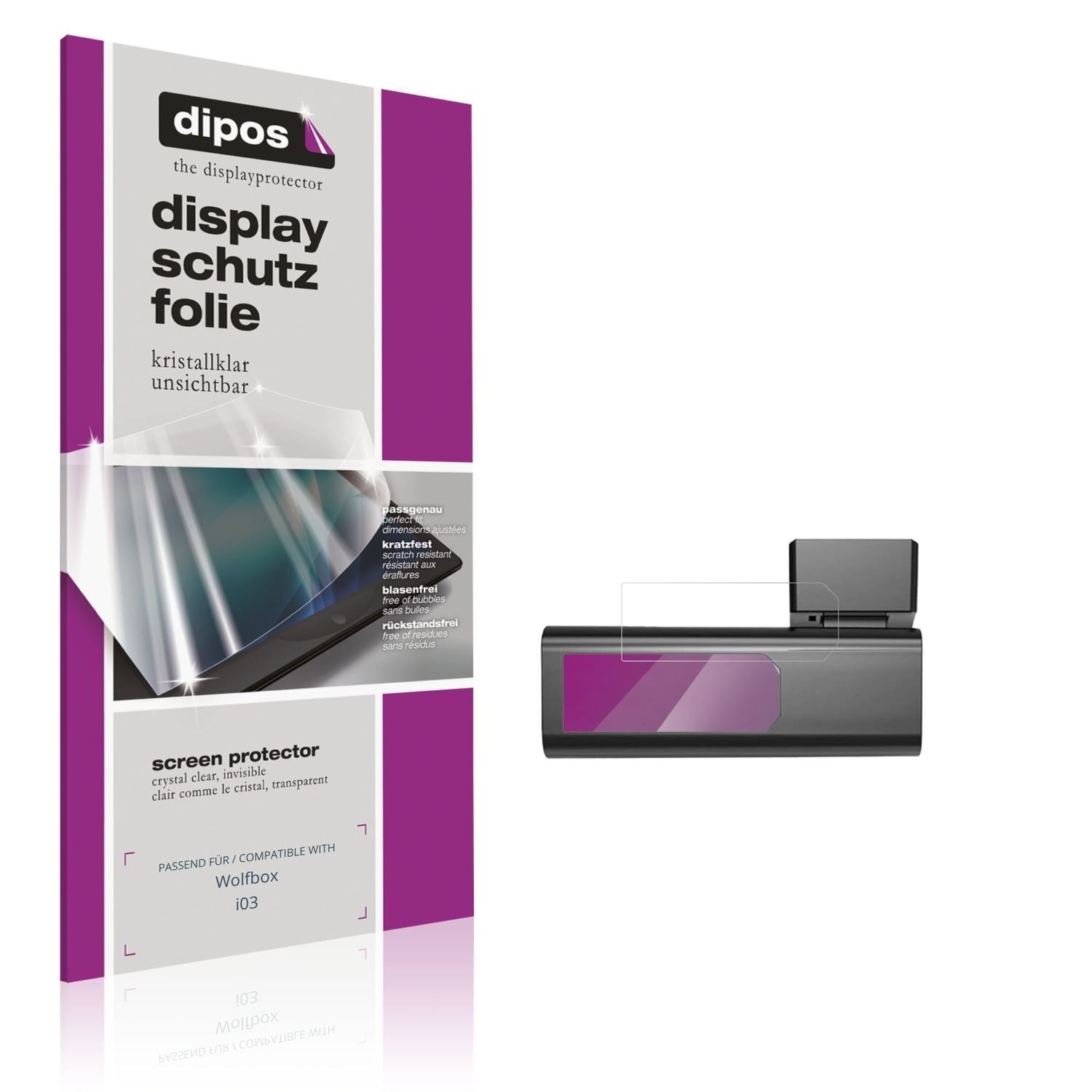 4x Schutzfolie klar für Wolfbox i03 Display-Schutz (1)