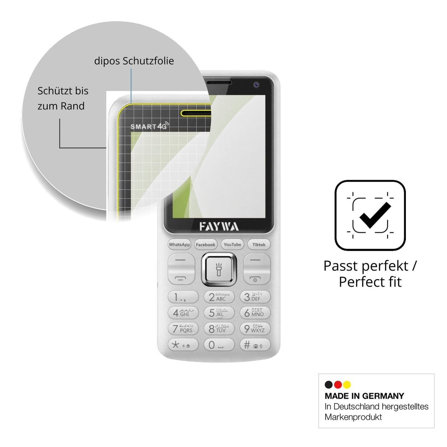 2x Full Cover Schutzfolie matt für Faywa Smart 4G (6)