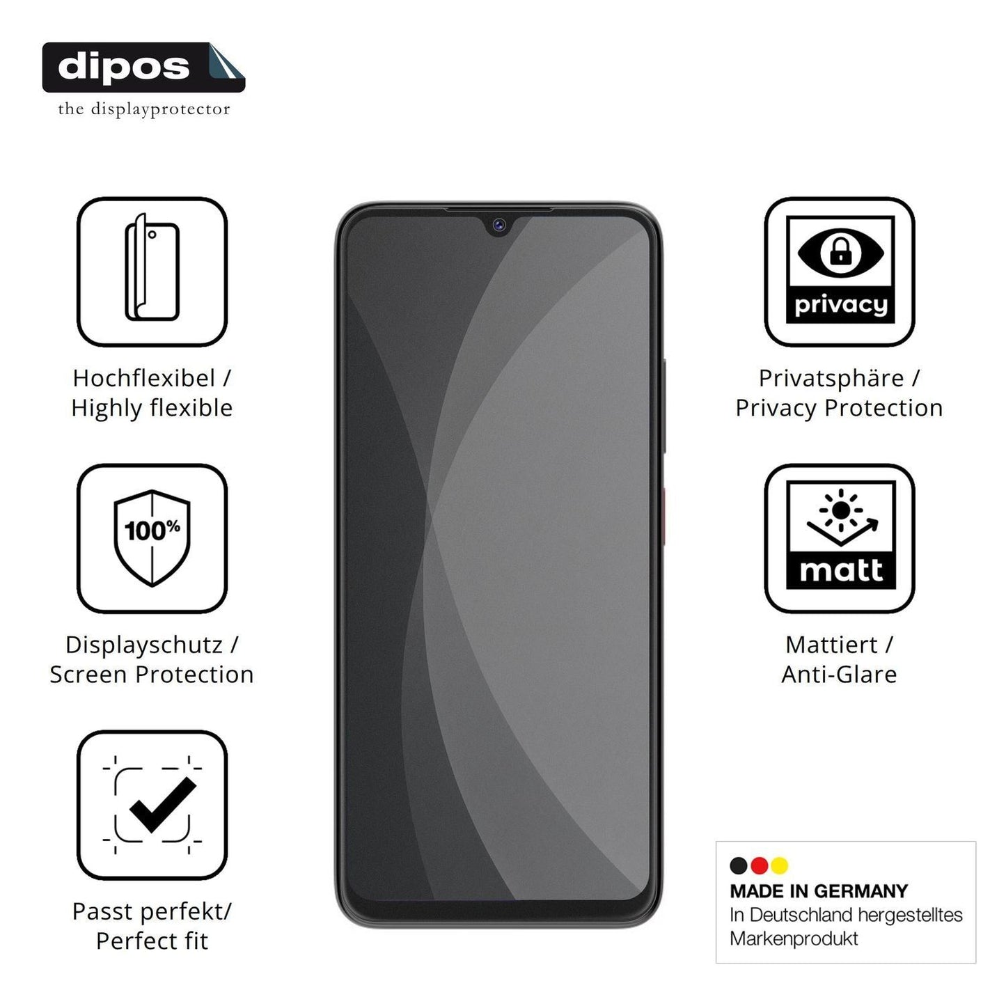 Full Cover Privacy Blickschutzfolie für ZTE Optus  (5)