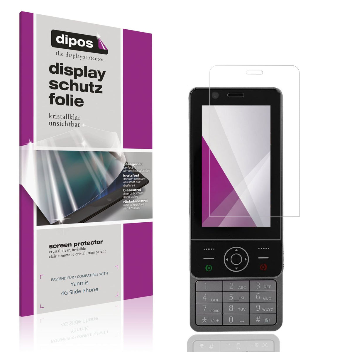 4x Schutzfolie klar für Yanmis 4G Slide Phone Disp (1)