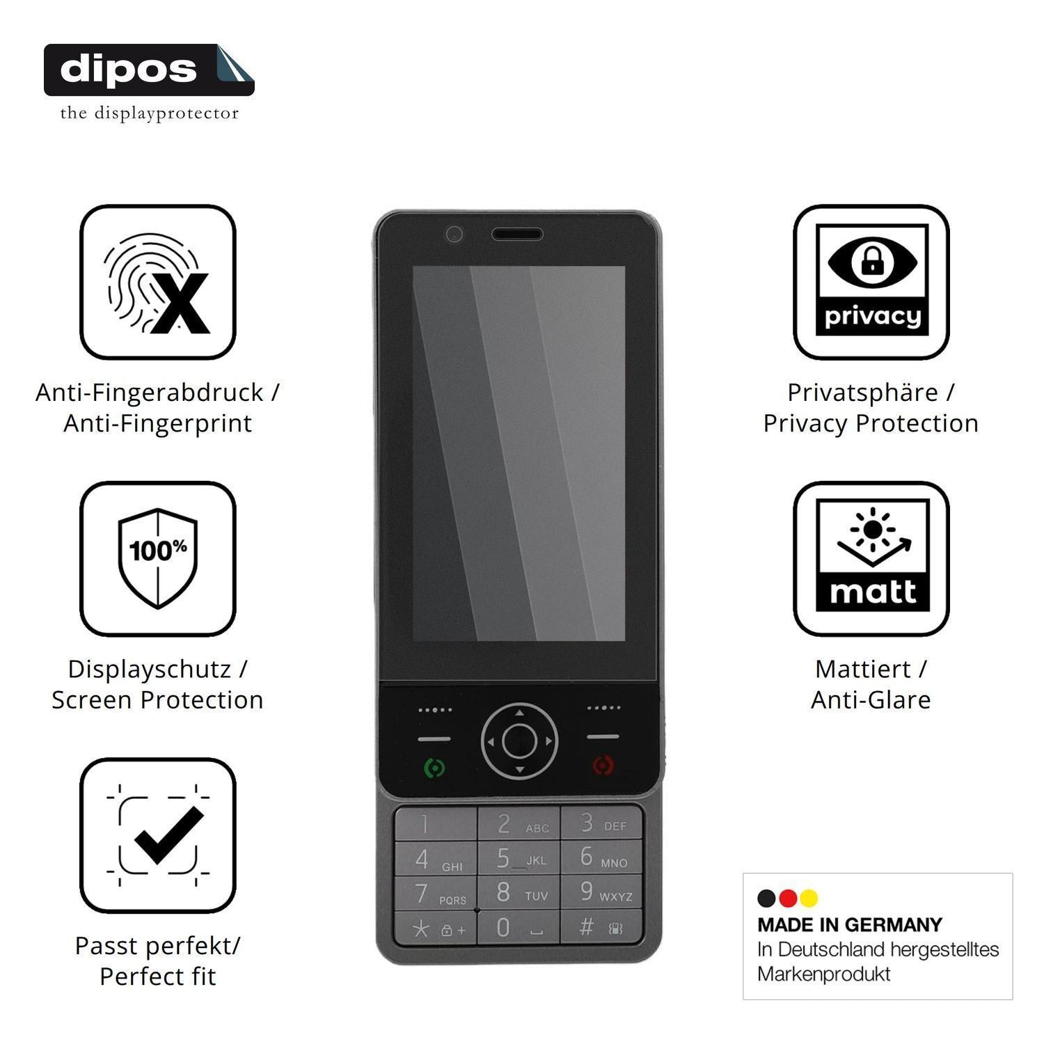 Blickschutzfolie für Yanmis 4G Slide Phone matt Sc (5)