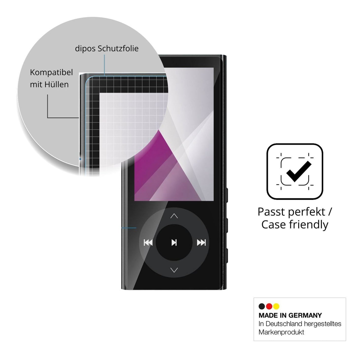 4x Schutzfolie klar für PlayerPure A9 MP3-Player D (6)